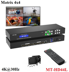 Bộ chuyển mạch HDMI 1.4 Matrix 4 vào 4 ra độ phân giải 4K@30Hz MT-VIKI MT-HD44L (4x4) cao cấp