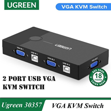 Bộ chuyển tín hiệu 2 CPU dùng 1 Màn hình KVM Switch USB Ugreen 30357 cao cấp