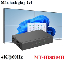 Bộ điều khiển màn hình ghép HDMI 2x4 hỗ trợ 4 màn hình ghép 4K@60Hz MT-Viki MT-HD0204H cao cấp