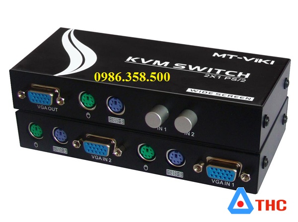 Bộ gộp KVM 2 vào 1 ra (PS2 KVM Switch) MT VIKI