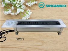 Bộ hộp ổ cắm điện âm bàn sinoamigo SMT-3 mở lắp tự động cao cấp