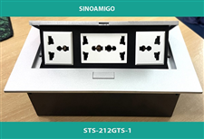 Bộ hộp ổ điện âm bàn sinoamigo STS-212GST-1 (4 điện đa năng) cao cấp