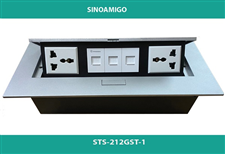Bộ hộp ổ điện âm bàn sinoamigo STS-212GST-1 lắp ( 2 điện+3 mạng) cao cấp