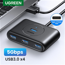 Bộ Hub chia cổng 4 cổng USB 3.0 cáp dài 1,5M Ugreen 30218 (Black) cao cấp