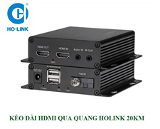 Bộ kéo dài HDMI 1080P 20km qua cáp quang 1FO có 2 cổng USB Ho-Link