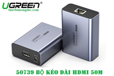 Bộ kéo dài HDMI 50m qua cáp mạng Lan Ugreen 50739 cao cấp