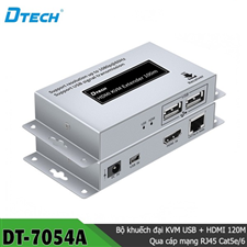Bộ kéo dài HDMI + USB KVM qua dây mạng LAN 100M DTECH (DT-7054A) cao cấp