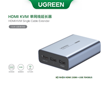 Bộ nhận HDMI + USB qua cáp mạng 150m Cat5e/Cat6 Ugreen 70438us cao cấp (RX)
