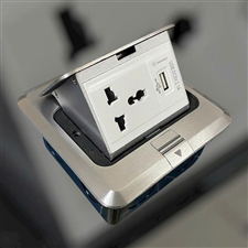 Bộ Ổ cắm âm sàn sinoamigo SPU-1SE mầu bạc (điện đa năng +sạc USB 5V-2A) cao cấp