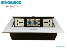 Bộ ổ cắm điện âm bàn Sinoamigo STS-201GST-1 (lắp Điện + Canon + Audio 6.5) cao cấp