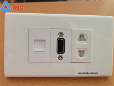 Bộ wallplate Mạng + VGA + Điện  lắp âm tường