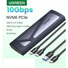 Box ổ cứng M.2 hỗ trợ ổ cứng M2 SATA/NVMe với máy tính qua cổng USB Ugreen 90264 cao cấp