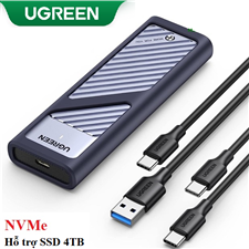 Box ổ cứng SSD M.2 NVMe USB Type-C 3.2 GEN2 tốc độ 10Gbps Ugreen 15511 (Max 4TB) cao cấp