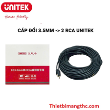 Cáp âm thanh 3.5mm ra 2 hoa sen RCA dài 25M Unitek C9027BK cao cấp