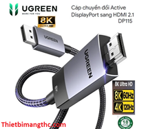 Cáp chuyển đổi Displayport v1.4 sang HDMI dài 2M hỗ trợ 8K@60Hz, 4K@120Hz Ugreen 80397 cao cấp