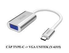 Cáp chuyển đổi typeC sang VGA âm Unitek Y-6315