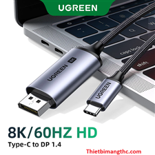 Cáp chuyển USB Type-C sang Displayport 1.4 độ phân giải 8K@60Hz dài 1m Ugreen 25157 cao cấp