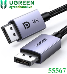 Cáp Displayport 2.1 dài 1M độ phân giải 16K@60Hz HDR Ugreen 55567 cao cấp
