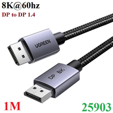 Cáp Displayport sang Displayport 1.4 hỗ trợ 8K@60Hz 4K@240Hz 1M Ugreen 25903 hàng cao cấp