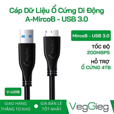 Cáp dữ liệu ổ cứng di động A-MircoB - USB 3.0 VegGieg V-U318 chính hãng