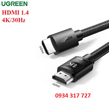 Cáp HDMI 1.4 dài 10M Ugreen 40104 sợi bọc nylon độ phân giải 4K @30Hz