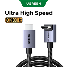 Cáp HDMI 2.1 bẻ góc 90 độ dài 1M Ugreen 95826 hỗ trợ 8K@60Hz, HDR, eARC cao cấp