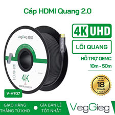 Cáp HDMI quang 2.0 VegGieg 4K60Hz - V-H707 dài 10m cao cấp