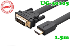 Cáp HDMI ra DVI 24+1 dẹt dài 1.5m Ugreen 30105