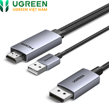 Cáp HDMI sang DisplayPort Active dài 2M hỗ trợ 4K@60Hz 1080P@120Hz Ugreen 55329 cao cấp
