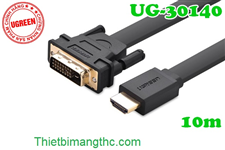 Cáp HDMI sang DVI 24+1 dẹt dài 10m Ugreen 30140