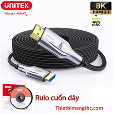 Cáp HDMI sang HDMI 2.1 sợi quang DAC dài 30M độ phân giải 8K@60Hz 4K@144Hz Unitek C1064SL-30 cao cấp