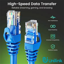 Cáp mạng đúc sẵn Cat6 dài 20m chính hãng UNILINK (Blue) cao cấp UNI-30013