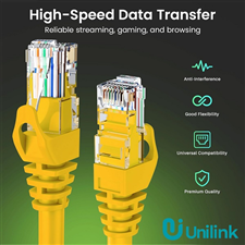 Cáp mạng đúc sẵn Cat6 dài 2m chính hãng UNILINK màu vàng cao cấp UNI-30026