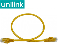 Cáp mạng đúc sẵn Cat6 dài 30cm chính hãng UNILINK (màu vàng) cao cấp