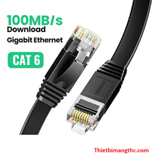 Cáp mạng đúc sẵn Cat6 dẹt dài 1m Ugreen 50173 (màu đen) cao cấp