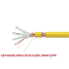 Cáp mạng SINO CAT7A S/FTP dài 100M màu vàng cao cấp