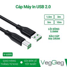 Cáp máy in usb 2.0 VegGieg - V-U205 chính hãng