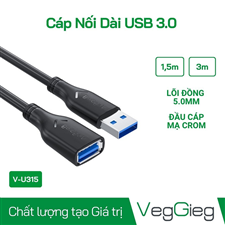 Cáp nối dài VegGieg USB 3.0 - V-U315 chính hãng