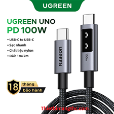 Cáp sạc nhanh 5A Uno USB Type-C sang USB type-C dài 3M công suất 5A 100W Ugreen L509 35513 cao cấp