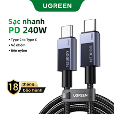 Cáp sạc nhanh, dữ liệu 240W 5A USB Type-C sang Type-C dài 2M Ugreen L513 45068 cao cấp