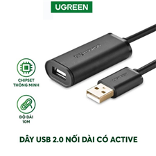 Cáp USB 2.0 nối dài 10m Ugreen UG10321 có chíp khuếch đại cao cấp