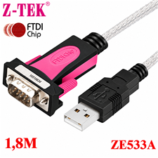 Cáp USB sang RS232 dài 1.8m Z-TEK ZE533A chipset FTDI cao cấp