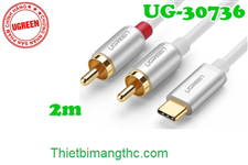 Cáp USB Type C ra AV 2 Hoa sen (2RCA) dài 2m Ugreen 30736