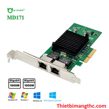 Card PCI Express x1 ra 2 cổng lan RJ45 tốc độ 10/100/1000Mbps M-Pard MD171 cao cấp