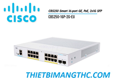 CBS250-16P-2G-EU Switch chia mạng CISCO 16 cổng Gigabit (16 PoE Full 120W) + 2x1G SFP