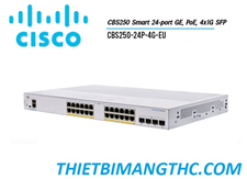 CBS250-24P-4G-EU  Switch chia mạng CISCO 24 cổng Gigabit (24 PoE Full 195W) + 4x1G SFP