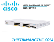 CBS250-24P-4X-EU  Switch chia mạng CISCO 24 cổng Gigabit (24 PoE Full 195W) +  4x10G SFP+