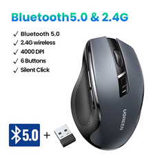 Chuột không dây 2.4Ghz & Bluetooth dùng cho máy tính, laptop Ugreen 90855 cao cấp