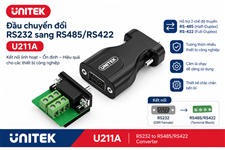 Đầu chuyển đổi RS232 sang RS485/RS422 UNITEK U211A cao cấp
