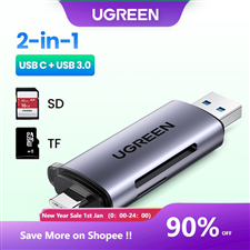 Đầu đọc thẻ nhớ Ugreen USB 3.0 Type C SD TF OTG 50706 cao cấp